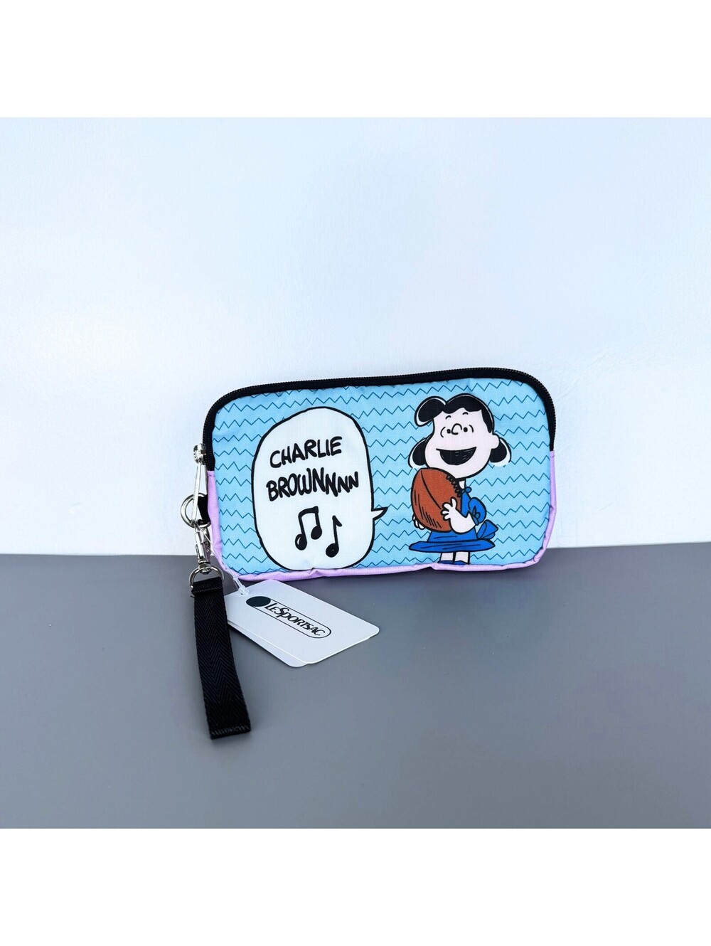 LeSportsac x Peanuts Lucy 3-Zip Wristlet Wallet Cosmetic Pouch NWT